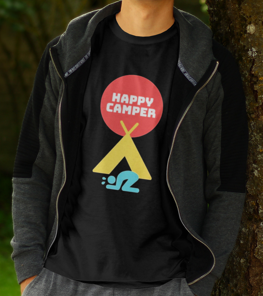 Jim Gaffigan Happy Camper Tent Emoji T-Shirt