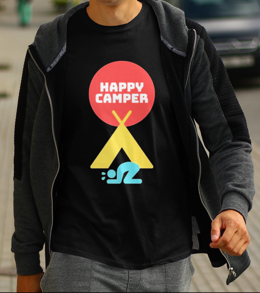 Jim Gaffigan Happy Camper Tent Emoji T-Shirt