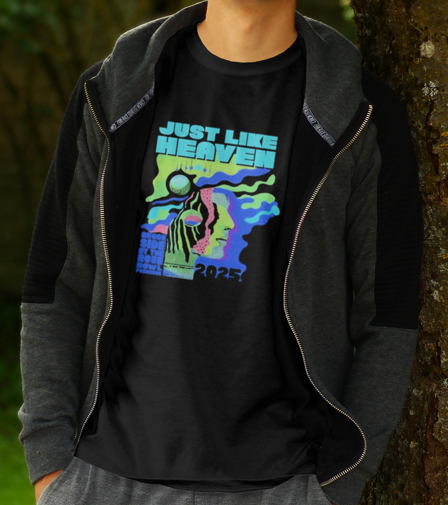 Just Like Heaven Time And Space 2025 Psychedelic Face And Abstract Cosmic Imagery T-Shirt