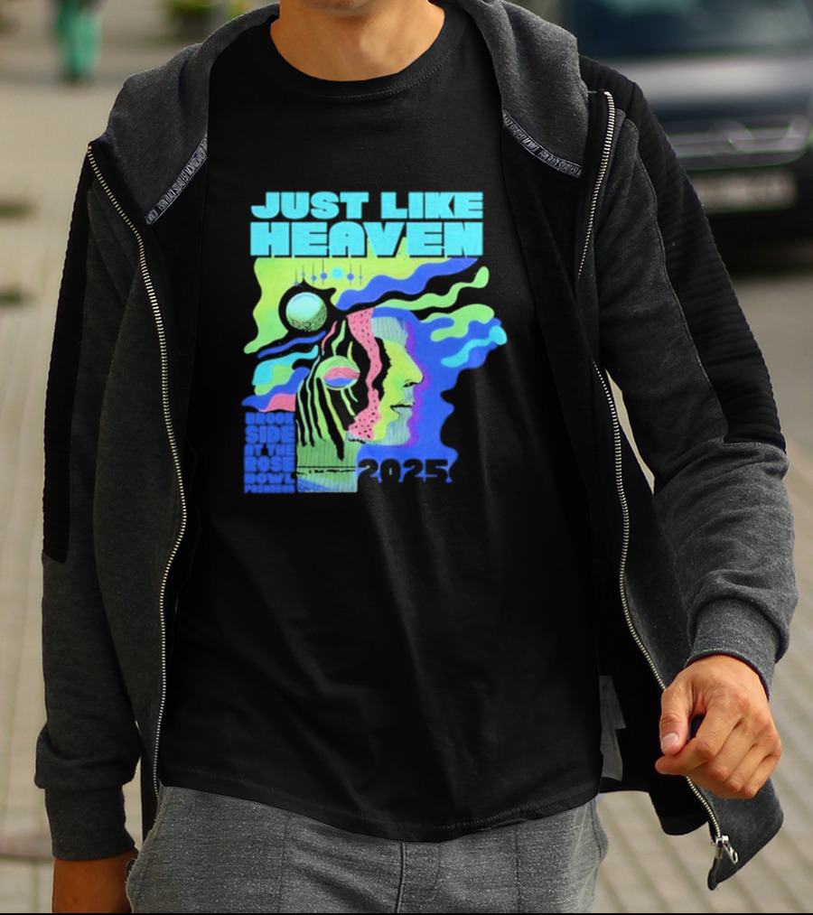 Just Like Heaven Time And Space 2025 Psychedelic Face And Abstract Cosmic Imagery T-Shirt