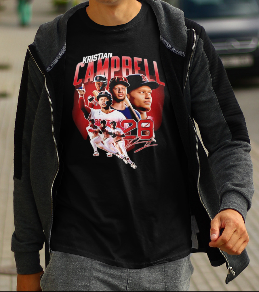 Kristian Campbell Baseball Red Sox Number 28 T-Shirt