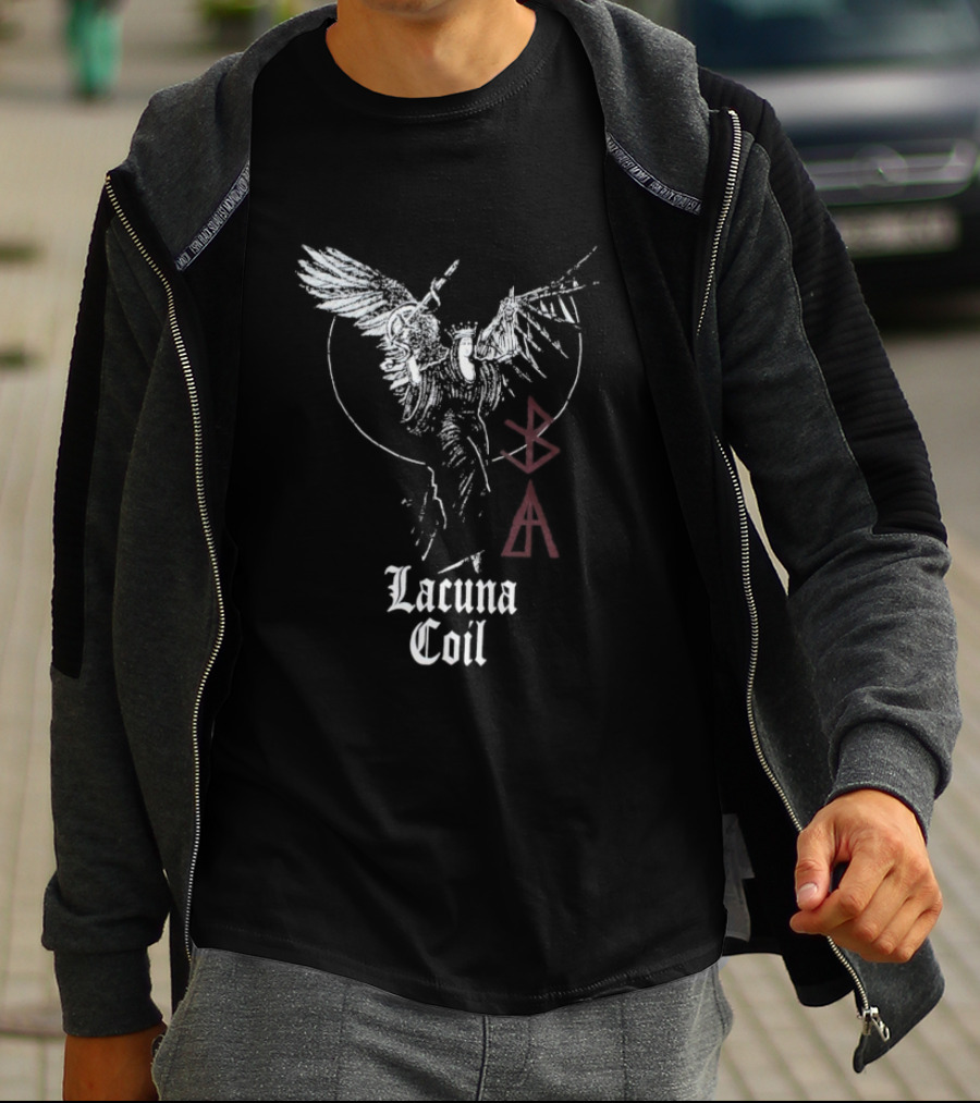 Lacuna Coil Layers Of Time Wings Symbol T-Shirt