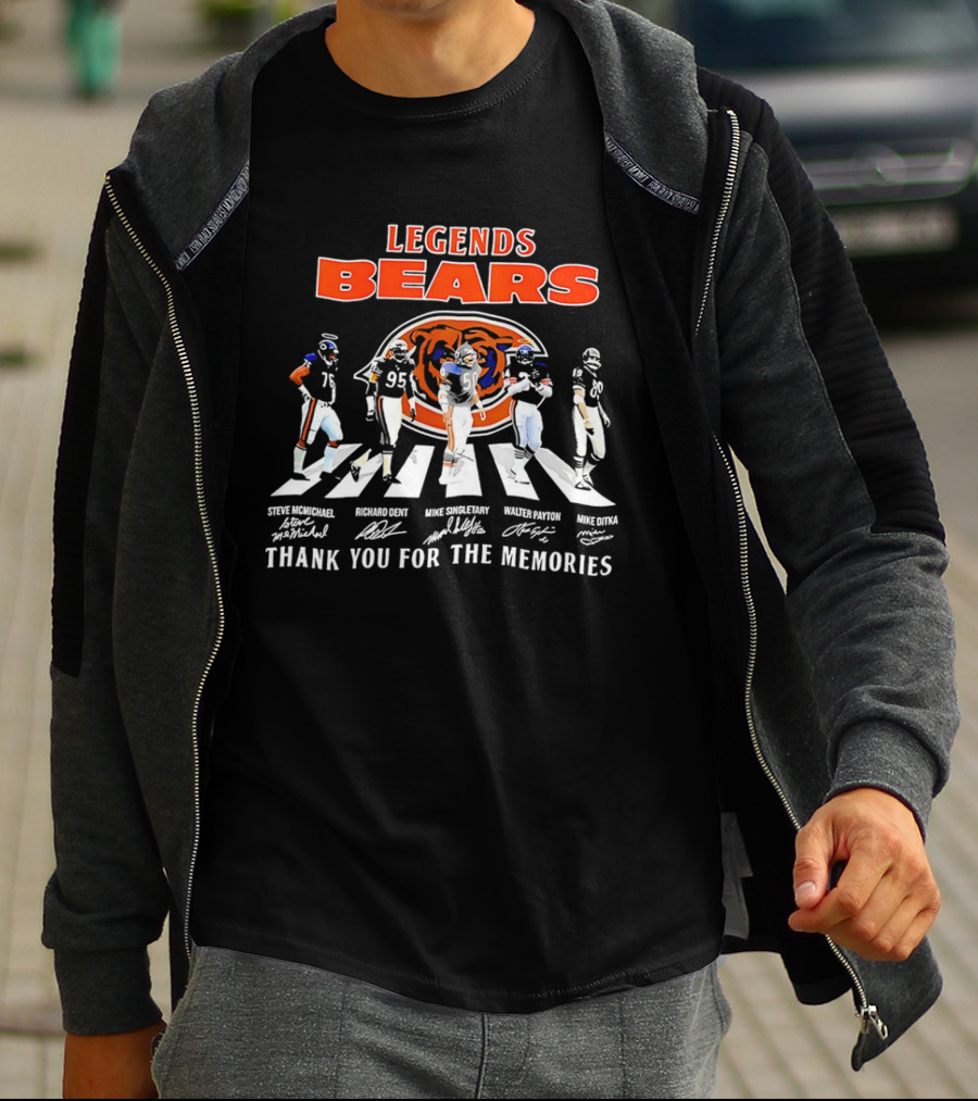 Legends Bears Steve McMichael Richard Dent Mike Singletary Walter Payton Mike Ditka Thank You For The Memories T-Shirt