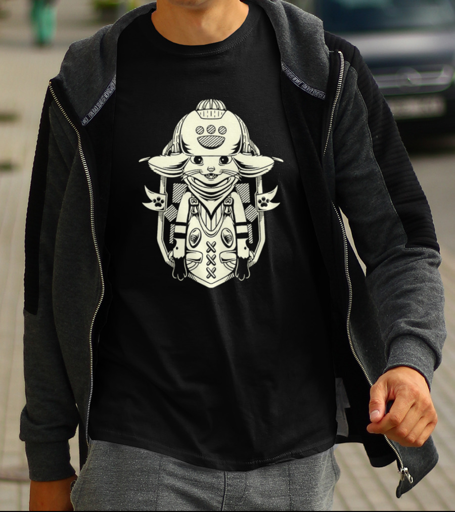 Little Buddy Cartoon Alien Creature In Tribal Style T-Shirt