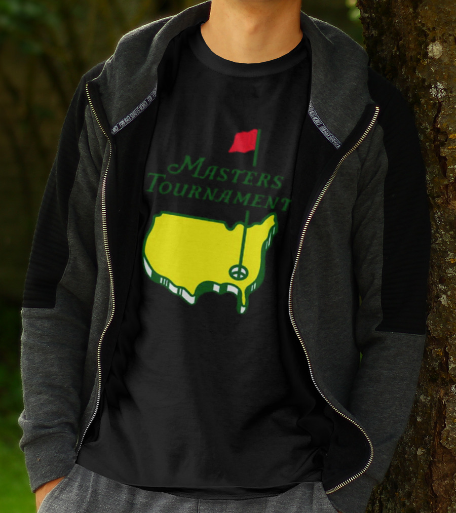 Masters Tournament Yellow Map With Red Flag T-Shirt