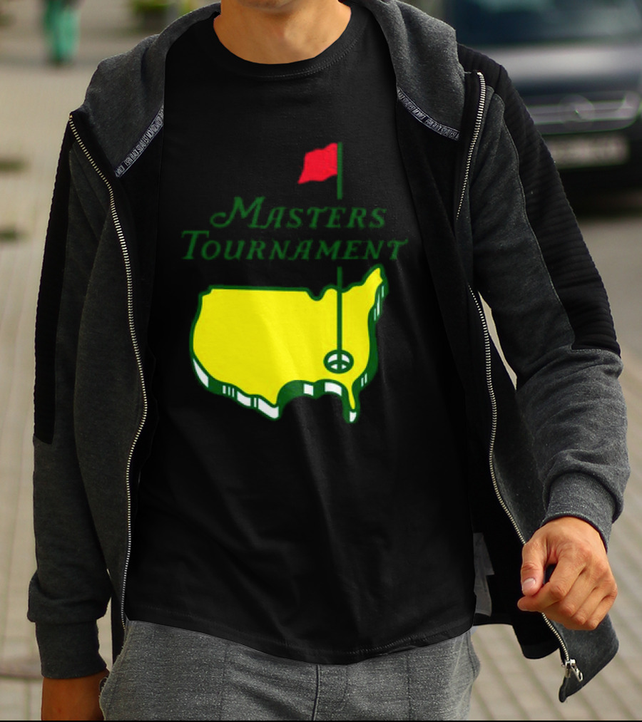 Masters Tournament Yellow Map With Red Flag T-Shirt