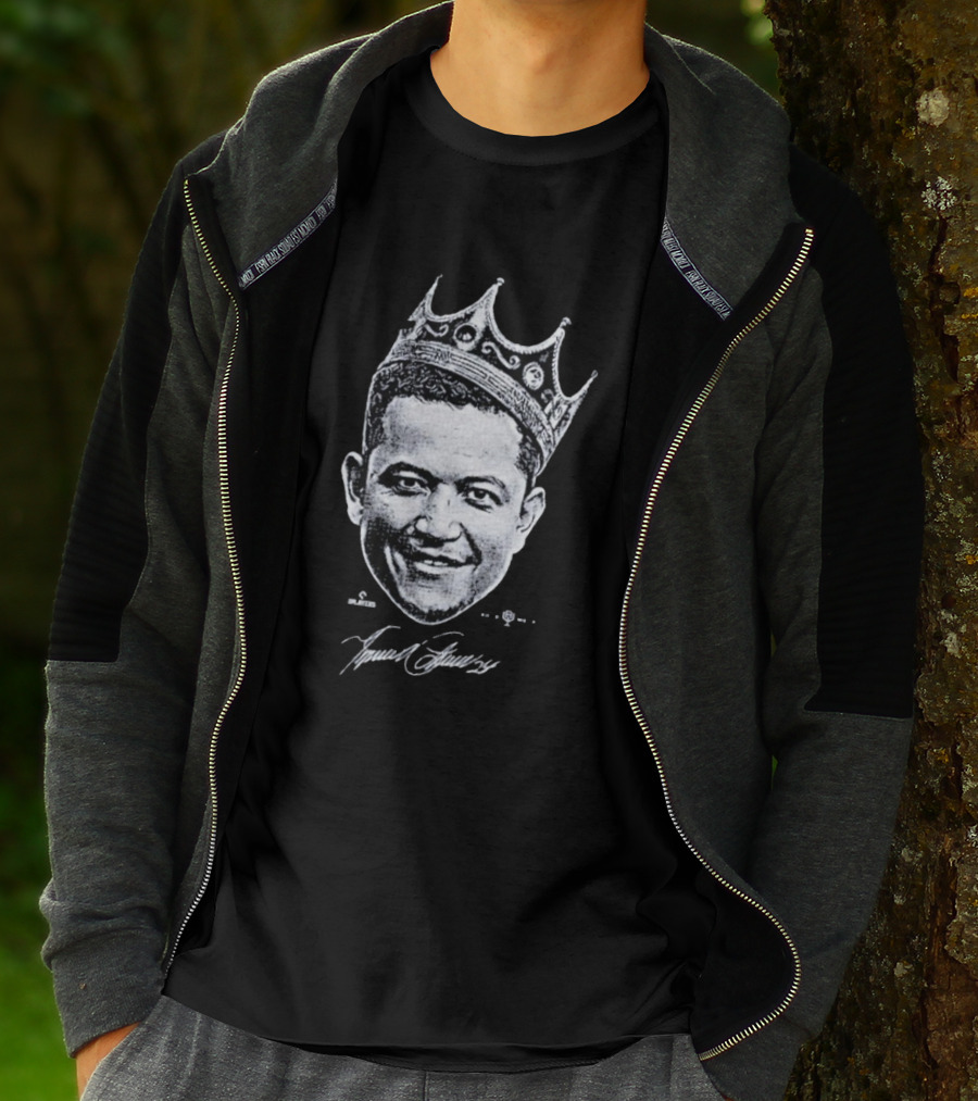Miguel Cabrera Crown Portrait With Signature T-Shirt