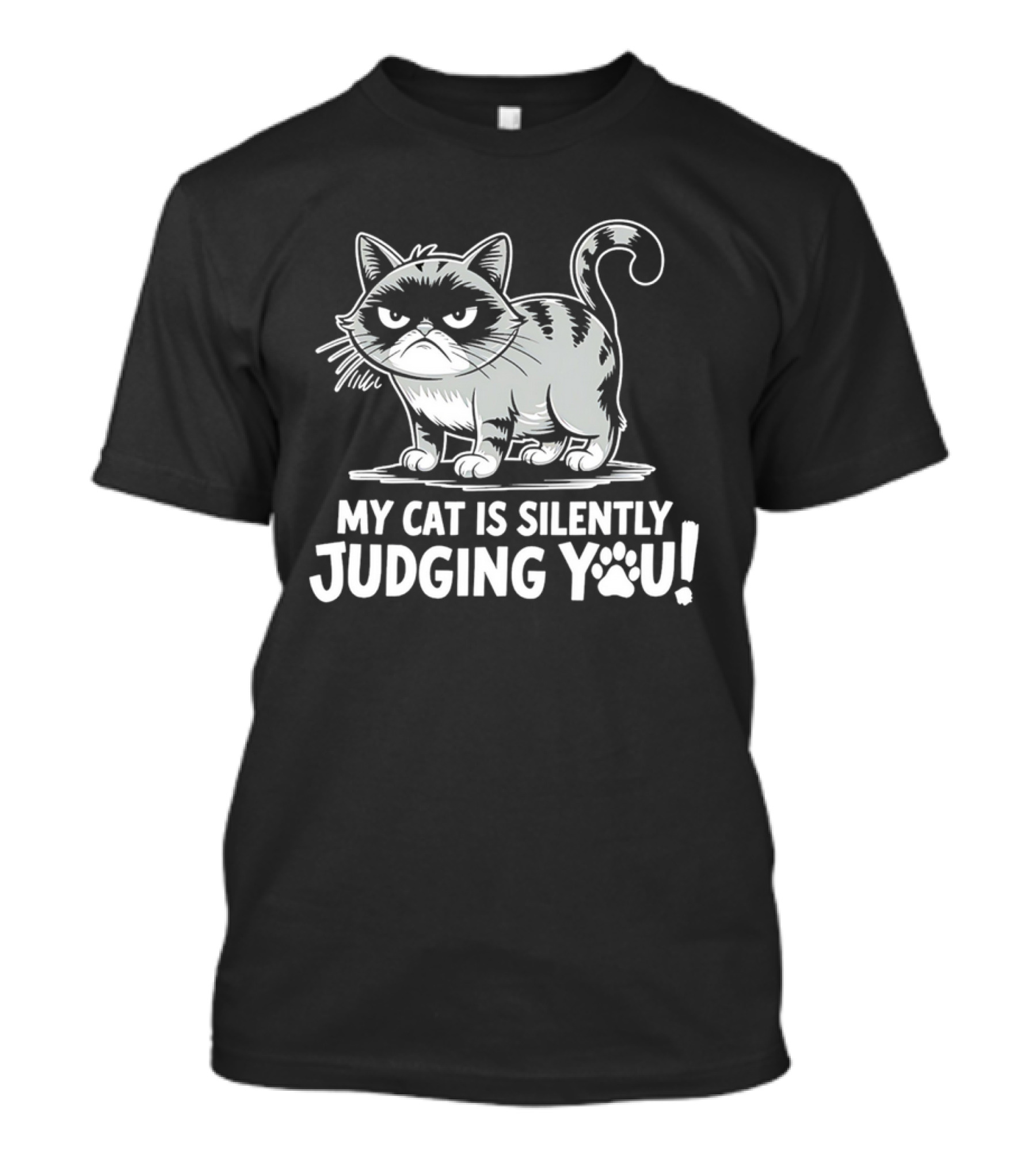 My Cat Is Silently Judging You Grumpy Graphic With Text T-Shirt