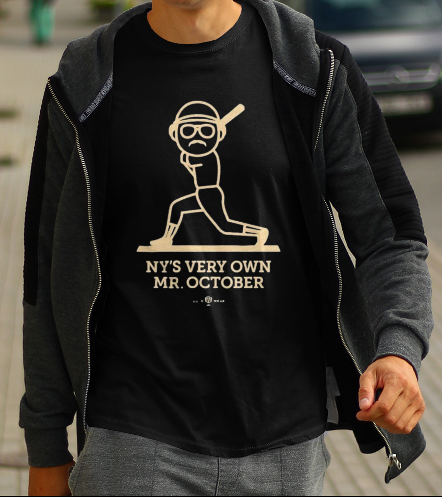 NY’s Very Own Mr. October Baseball Player Batting Retro Style T-Shirt