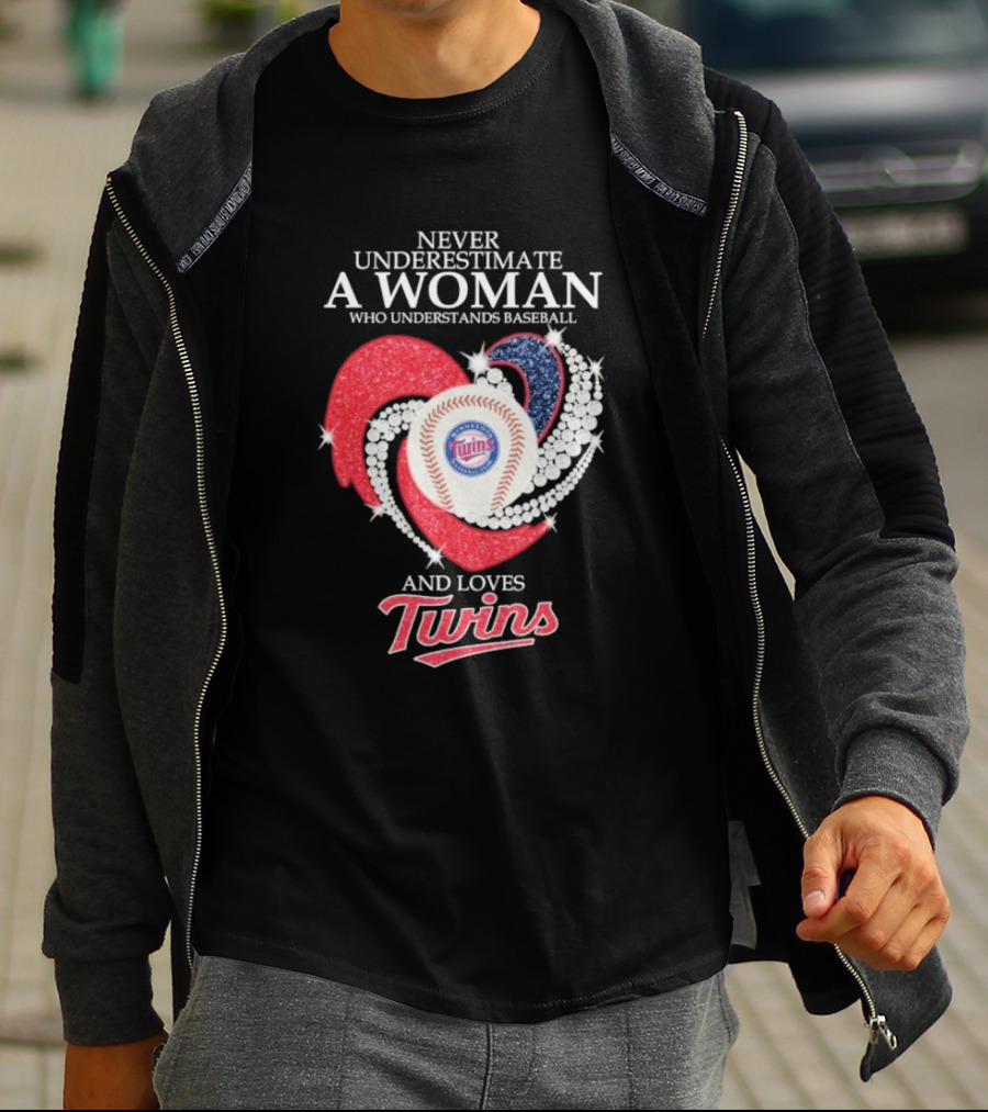 Never Underestimate A Woman Who Understands Baseball And Loves Twins T-Shirt