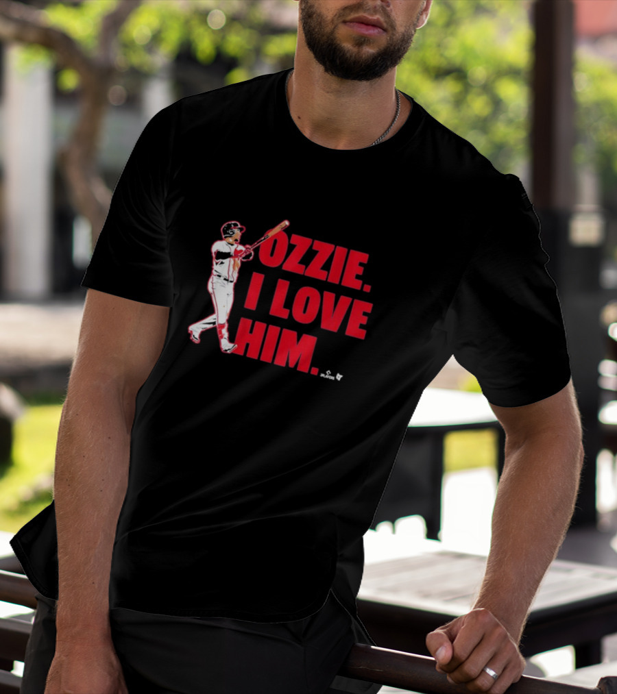 Ozzie I Love Him Baseball Player Swinging Bat T-Shirt