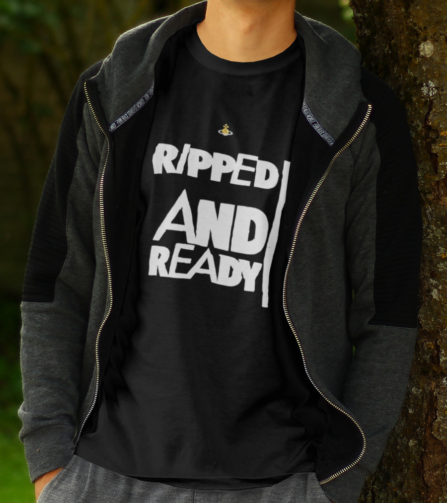 Ripped And Ready Chicken Dumbbell Fitness Motivation T-Shirt