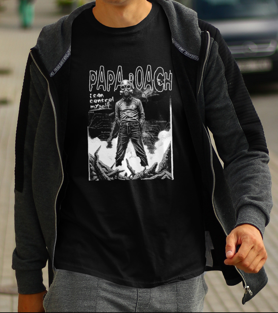 Papa Roach I Can’t Control Myself Gas Mask Art T-Shirt