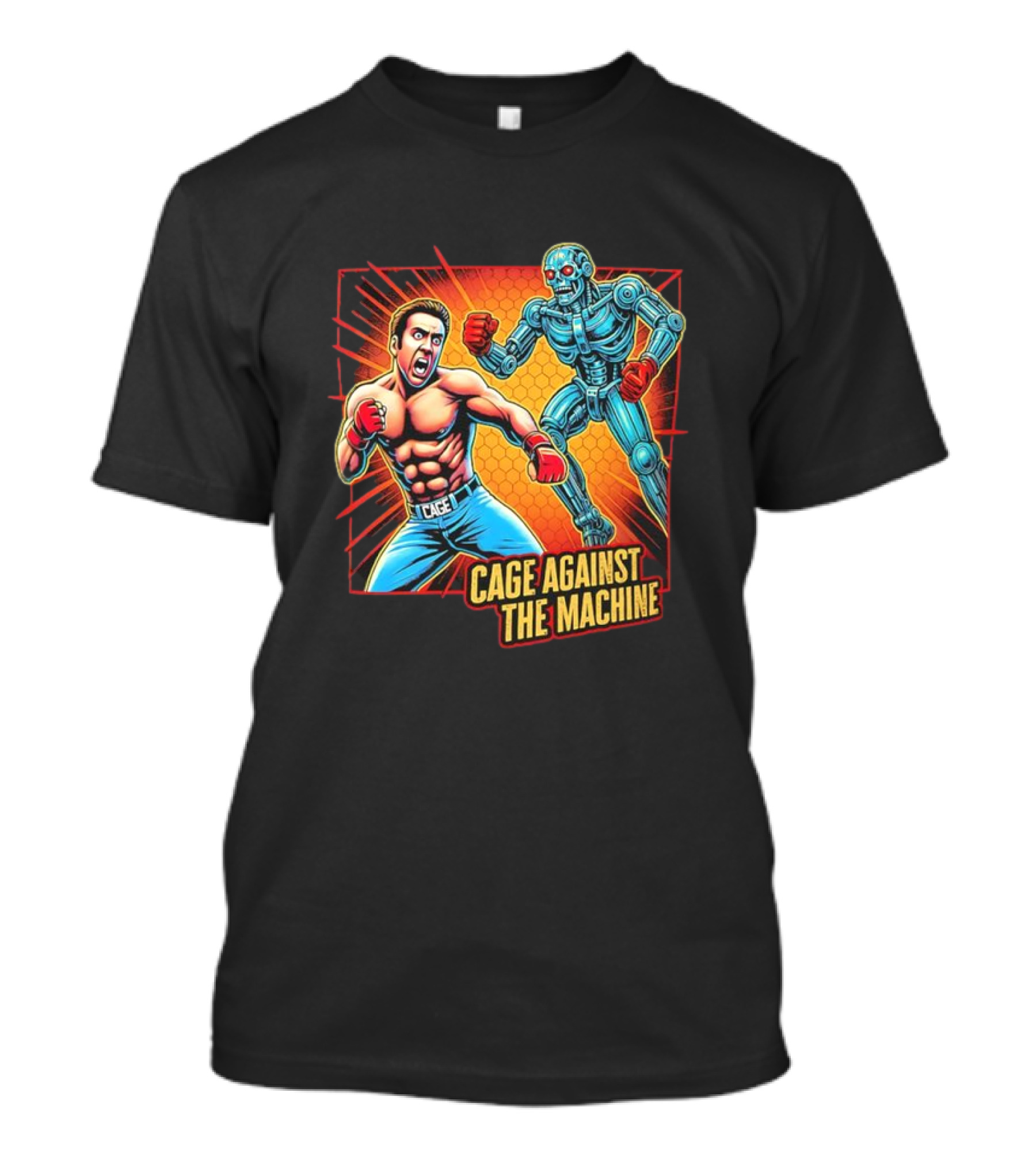 Cage Against The Machine Robot Showdown Boxing Battle T-Shirt