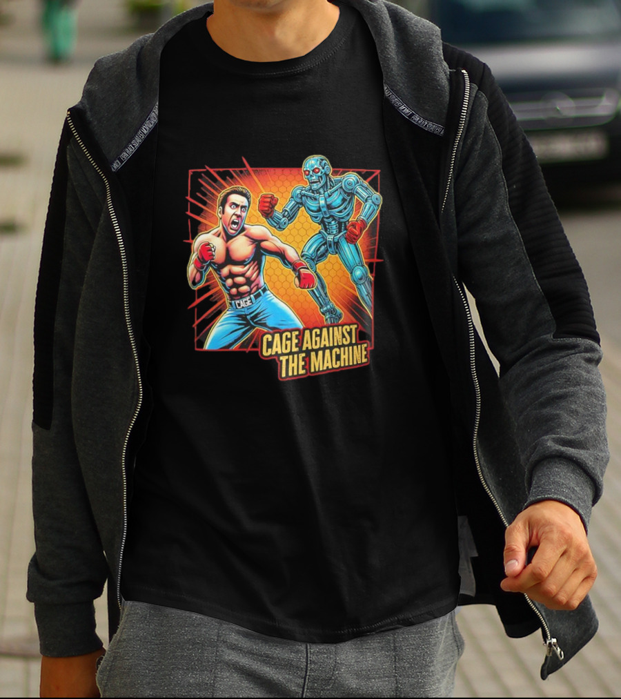 Cage Against The Machine Robot Showdown Boxing Battle T-Shirt
