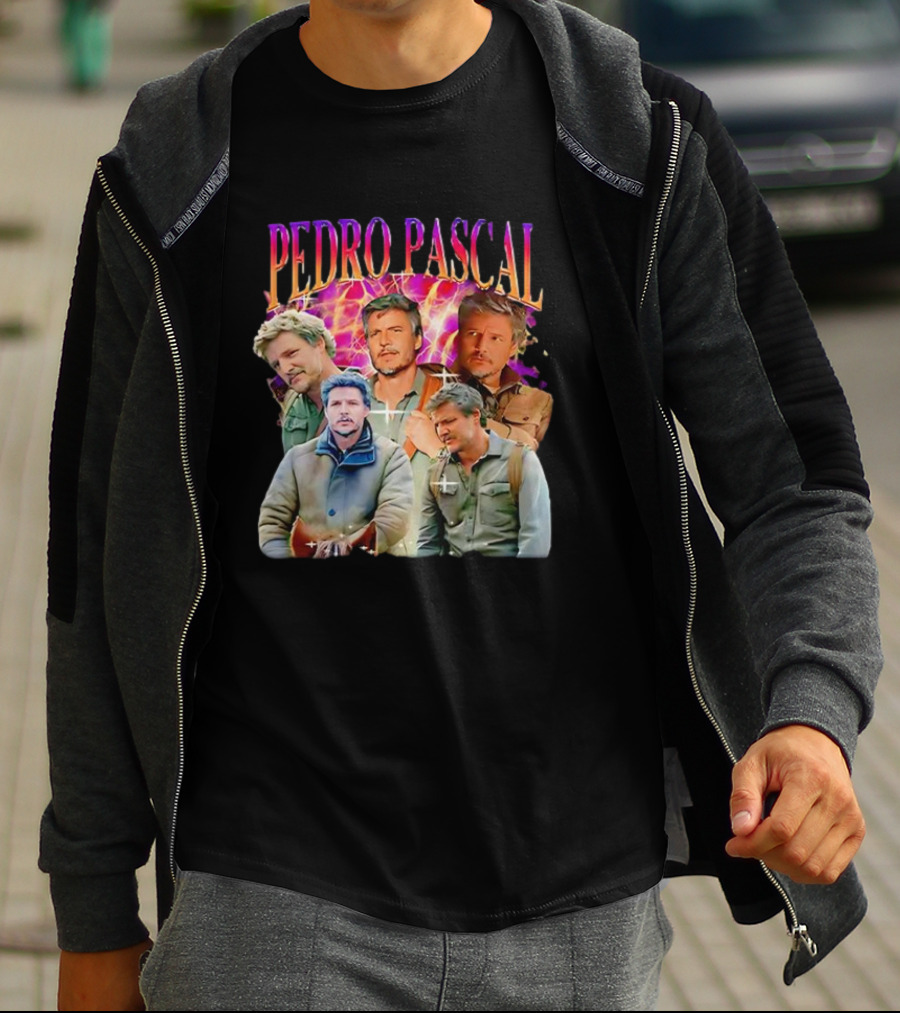 Pedro Pascal Joel Miller Retro Collage T-Shirt