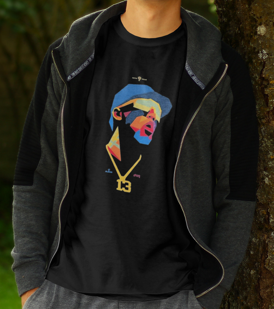 Ronald Acuna Jr 13 Abstract Geometric Style With Gold Chain And Colorful Hat T-Shirt