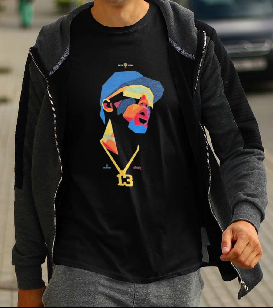 Ronald Acuna Jr 13 Abstract Geometric Style With Gold Chain And Colorful Hat T-Shirt