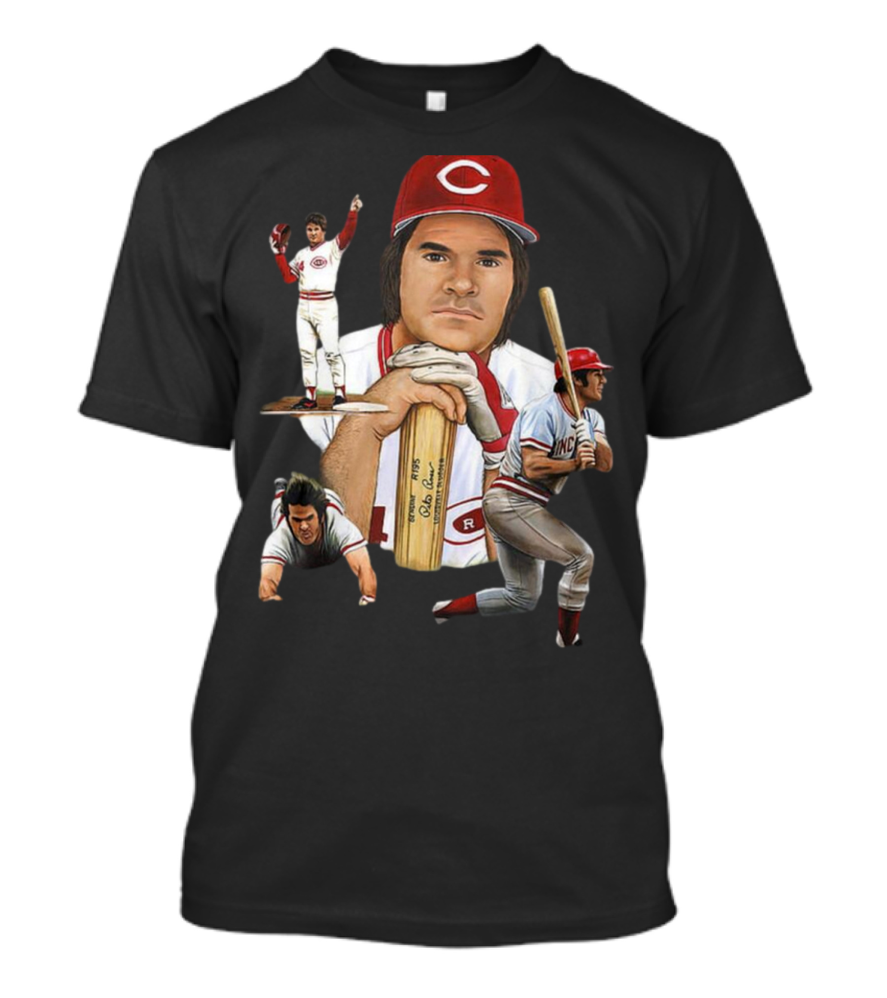 PETE ROSE Cincinnati Reds Baseball Legend 41 24 T-Shirt