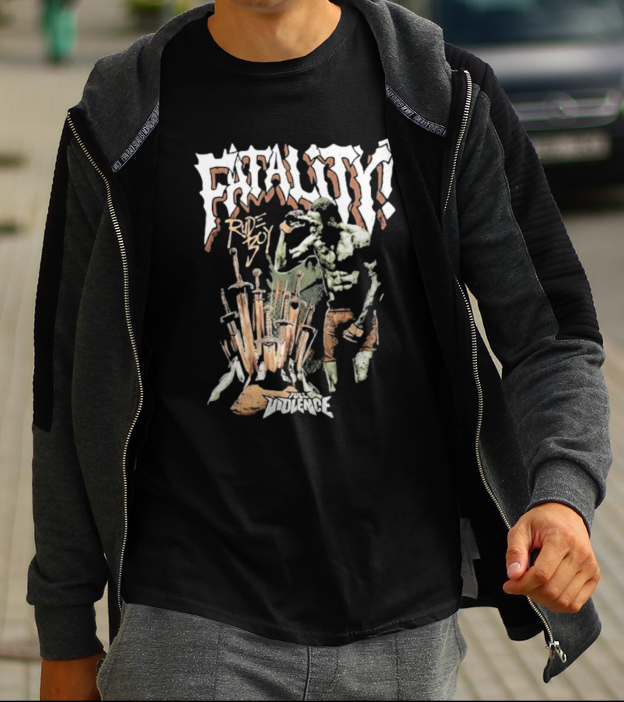 Randy Brown Rudeboy Fatality Full Violence Skeleton Warrior T-Shirt