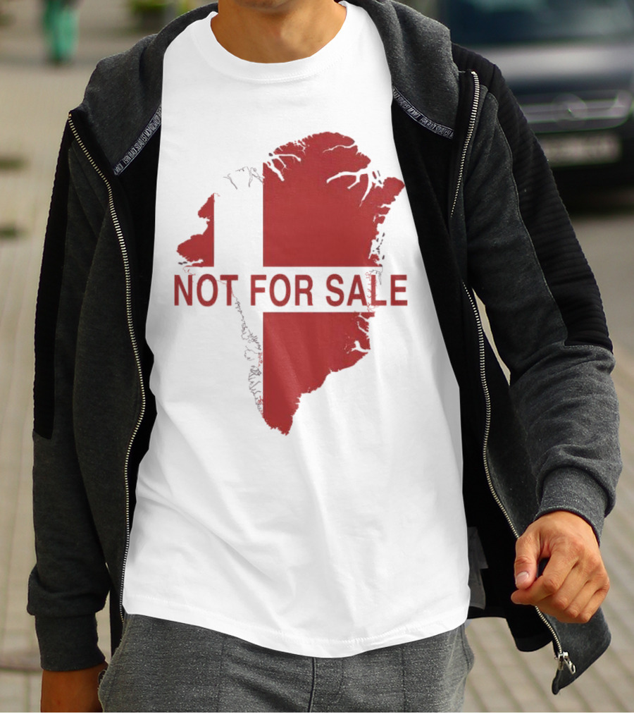 Greenland Not For Sale 2025 Red Map Protest T-Shirt