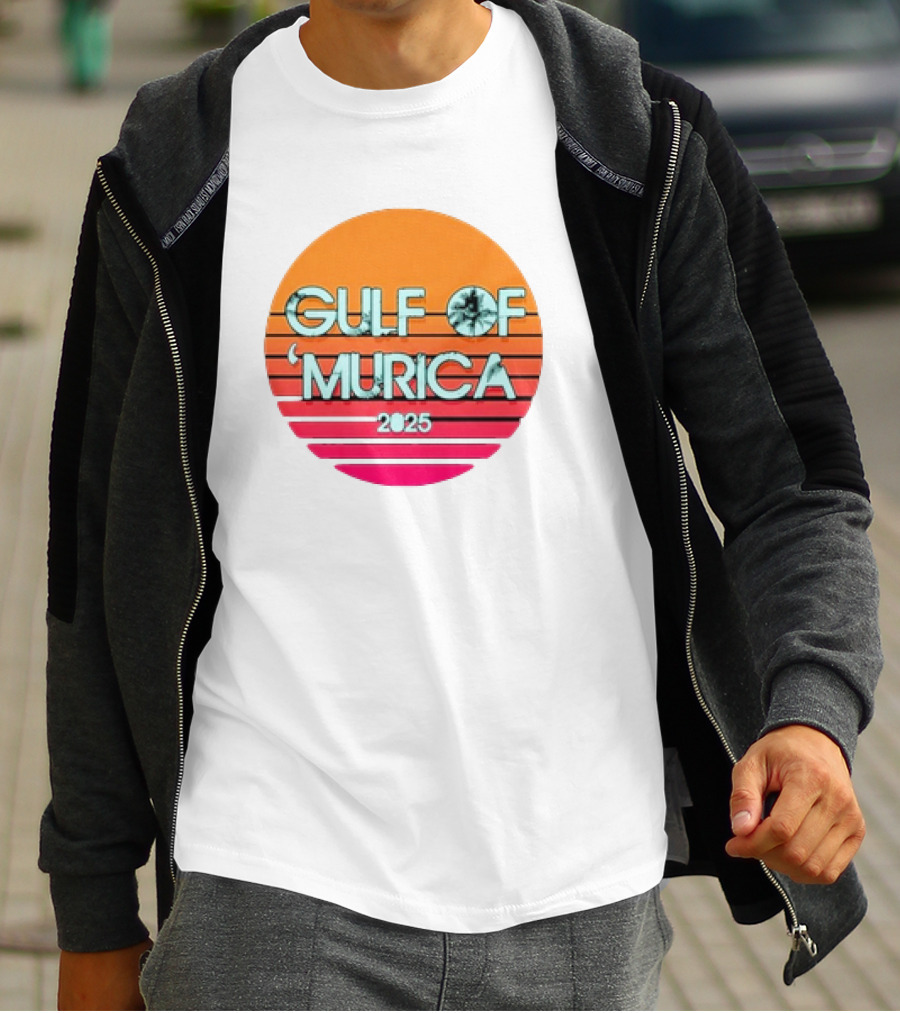 Gulf Of 'Murica 2025 Vintage Retro Sunset Vibe T-Shirt