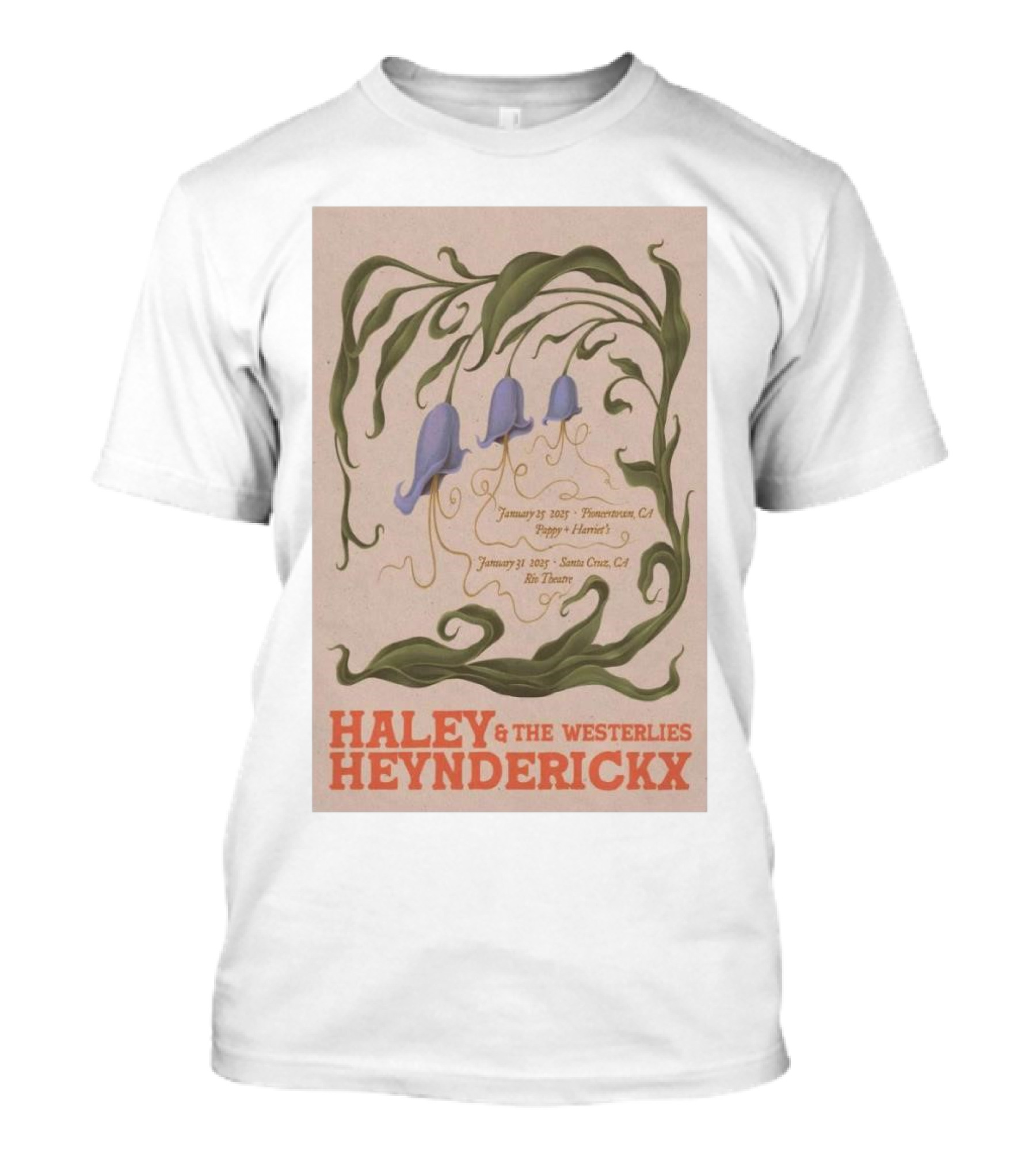 Haley Heynderickx & The Westerlies January 25 2025 Pioneertown CA Pappy + Harriet's January 31 2025 Santa Cruz CA Rio Theatre Tour T-Shirt