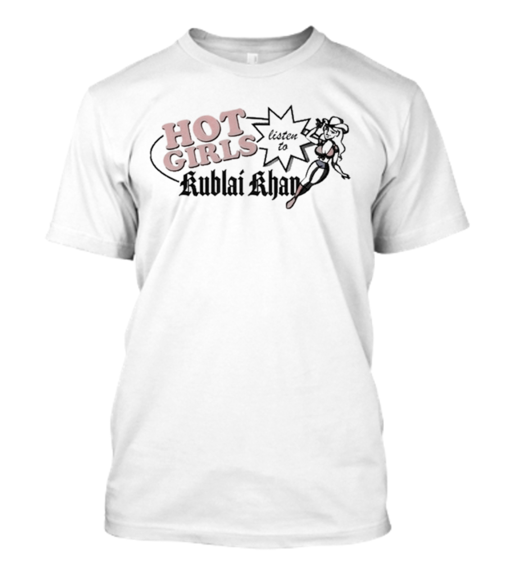 Hot Girls Listen To KKTX Sunburst Design With Fiery Text And Star Graphic T-Shirt