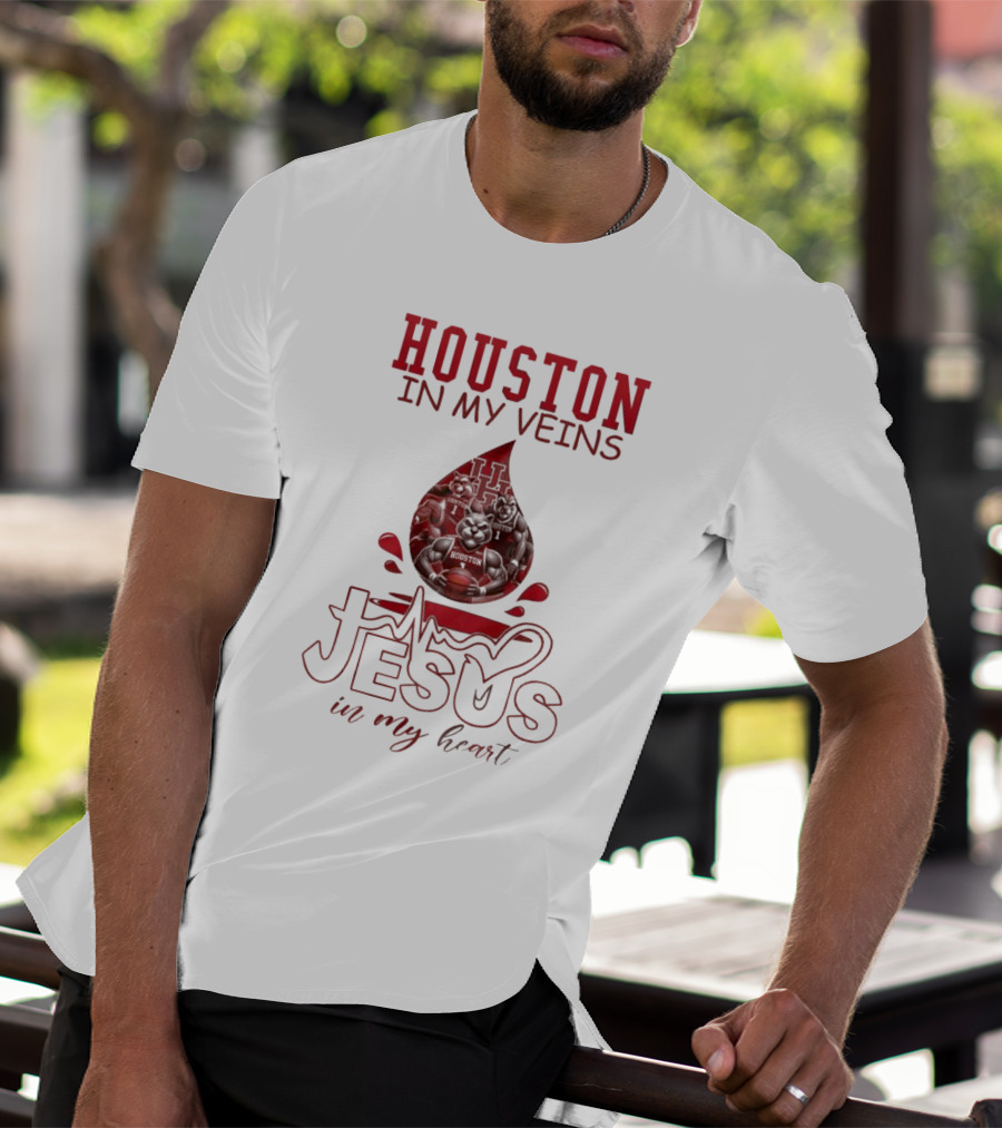 Houston In My Veins Jesus In My Heart 2025 T-Shirt