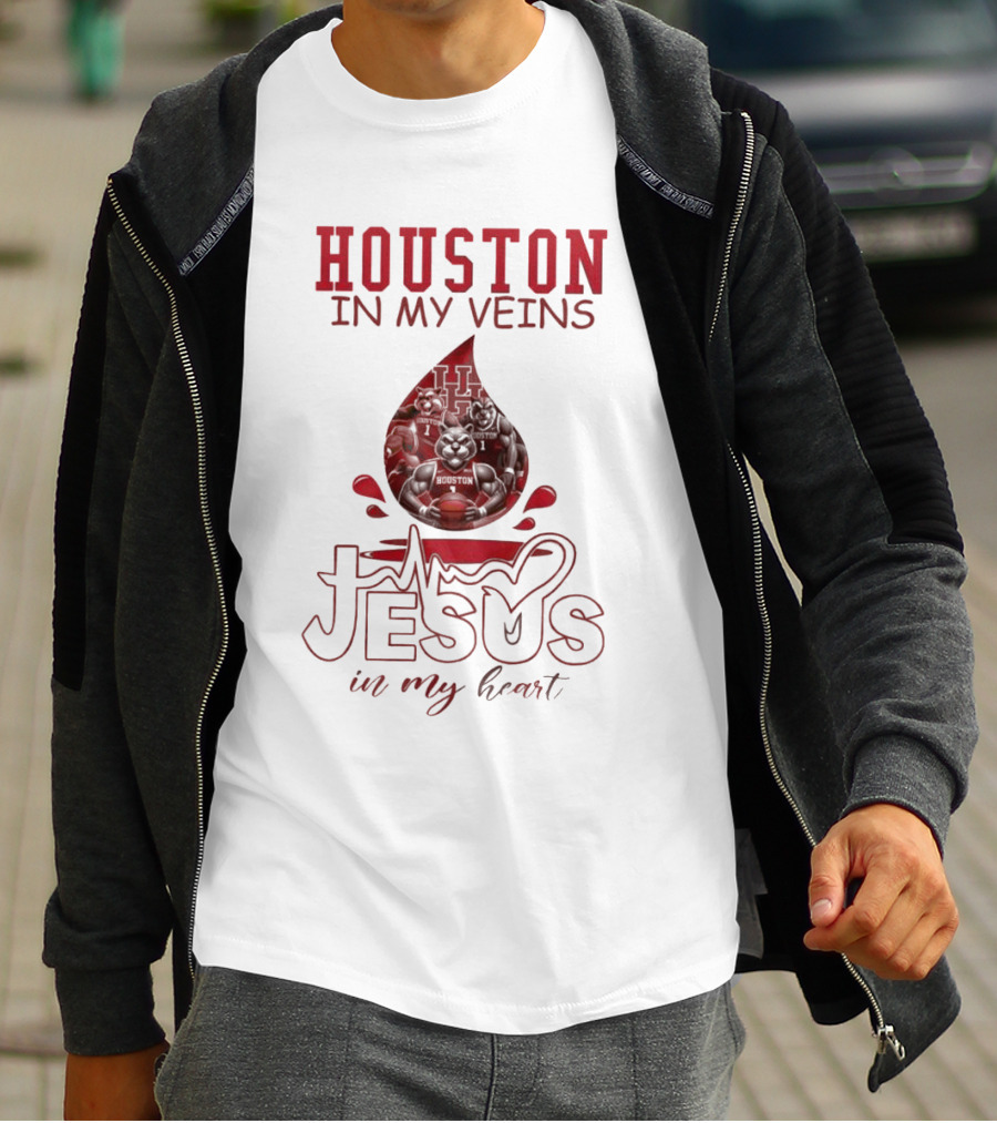 Houston In My Veins Jesus In My Heart 2025 T-Shirt