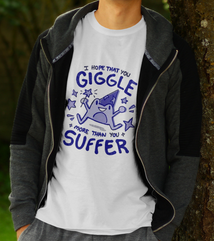 I Hope That You Giggle More Than You Suffer Comical Wizard Starry Whimsy T-Shirt