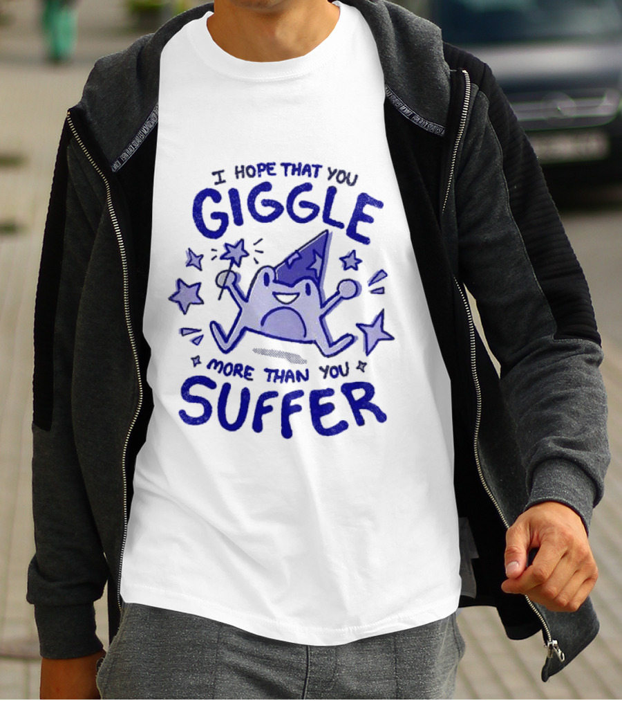 I Hope That You Giggle More Than You Suffer Comical Wizard Starry Whimsy T-Shirt