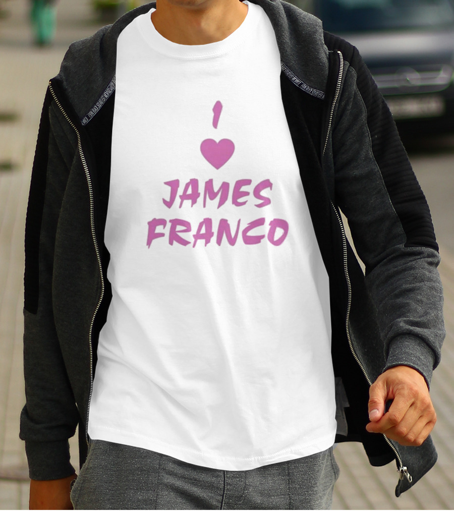 I Love James Franco Pink Heart T-Shirt