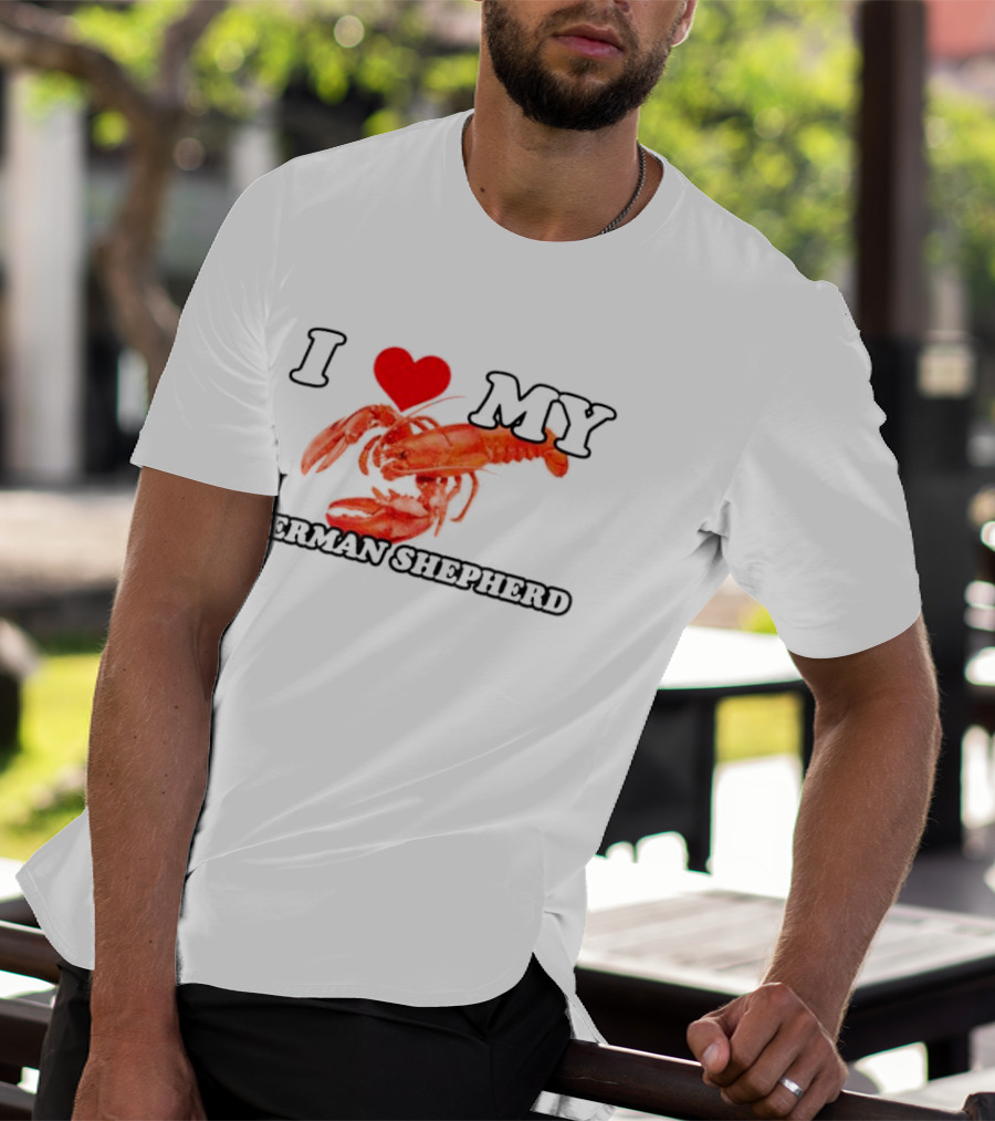 I Love My German Shepherd Lobster Heart T-Shirt