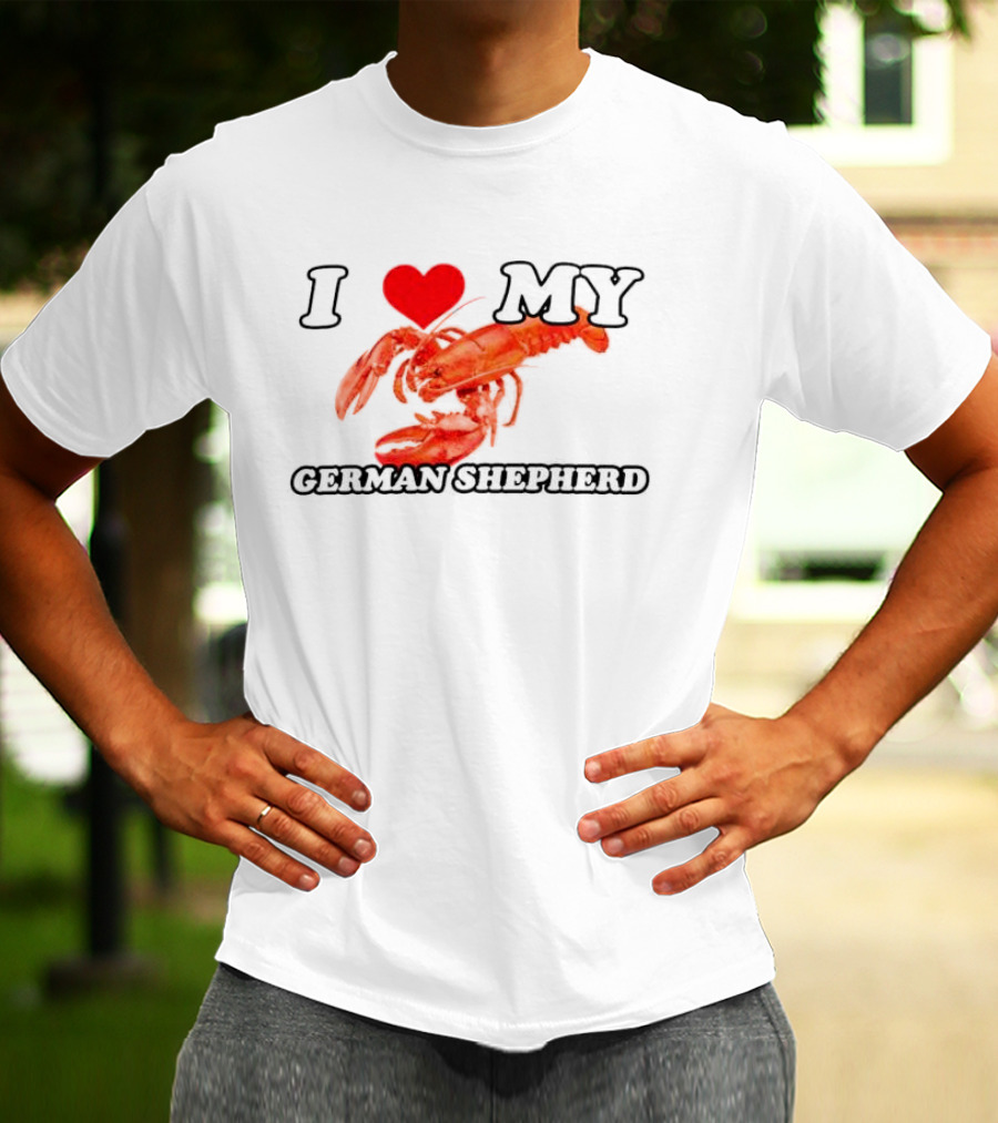 I Love My German Shepherd Lobster Heart T-Shirt