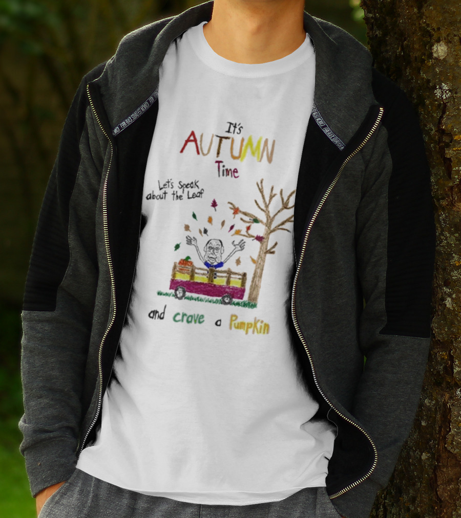 Autumn Time Leaves Falling Tree Carve Pumpkin Truck T-Shirt