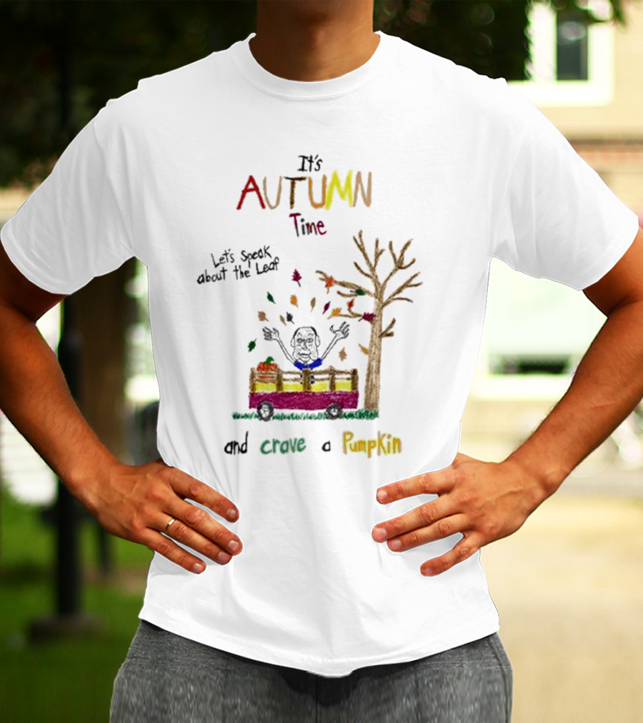 Autumn Time Leaves Falling Tree Carve Pumpkin Truck T-Shirt