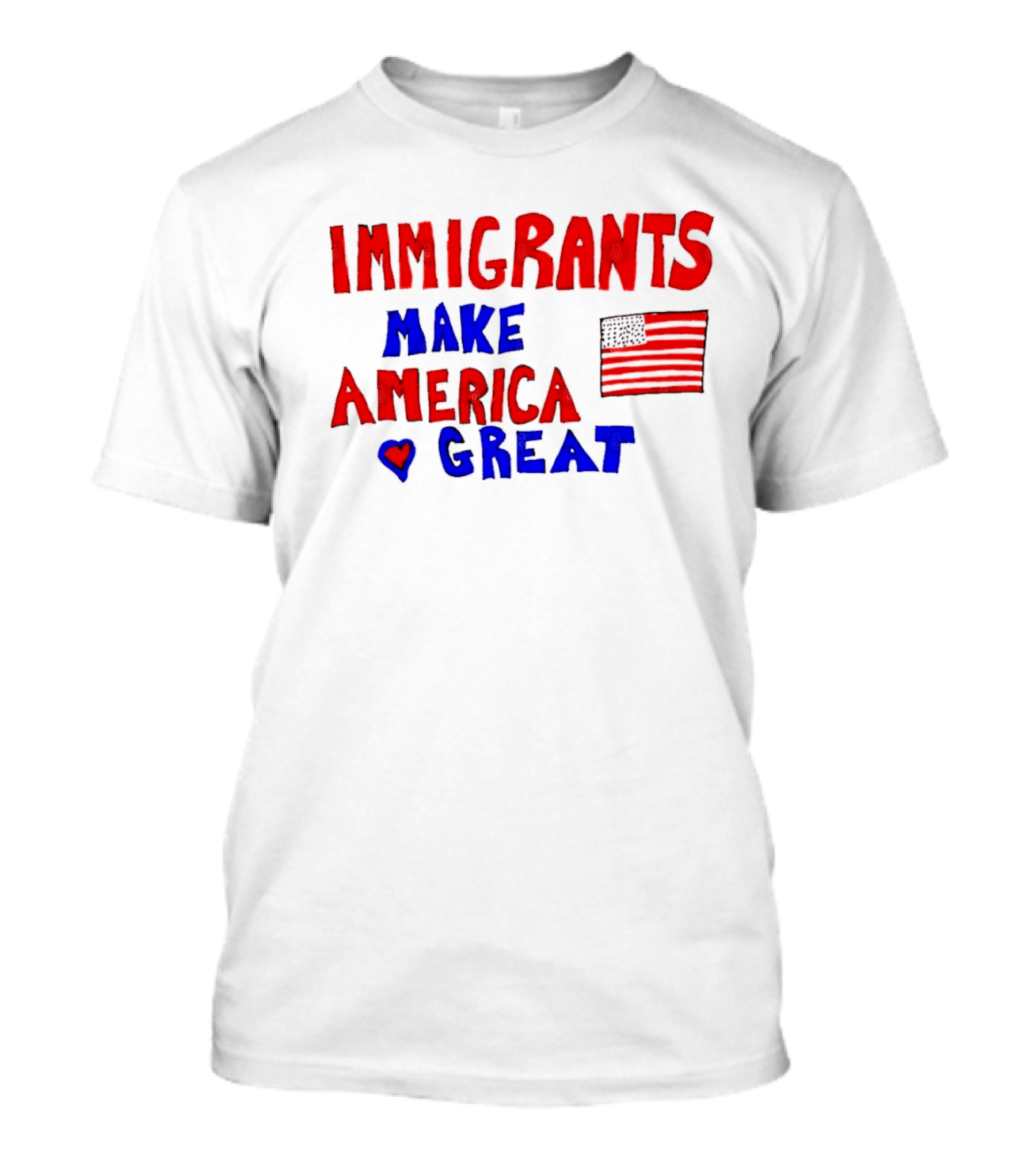 Immigrants Make America Great Heart Flag 2025 T-Shirt