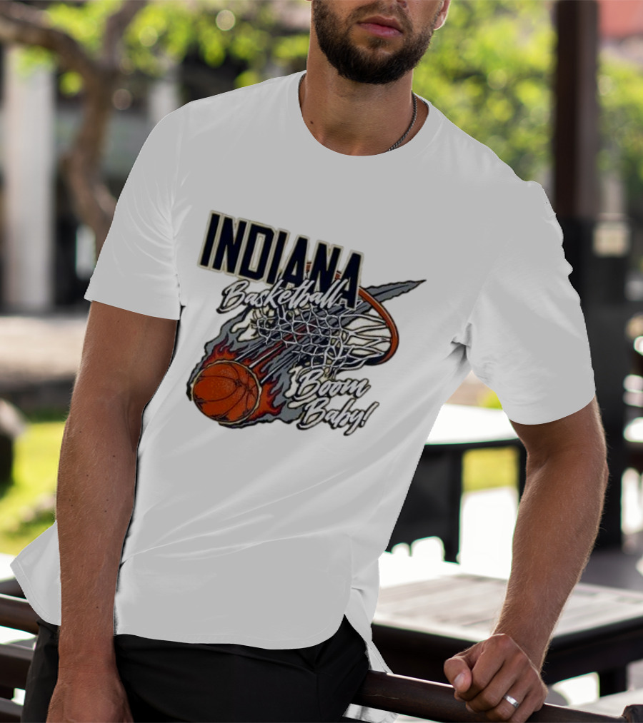 Indiana Pacers Basketball Boom Baby Fireball Slam Dunk T-Shirt