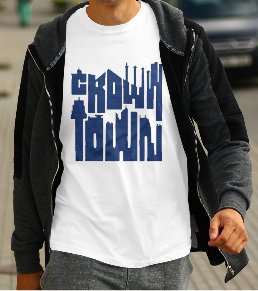 Kansas City Royals Crown Town Skyline Text Art T-Shirt