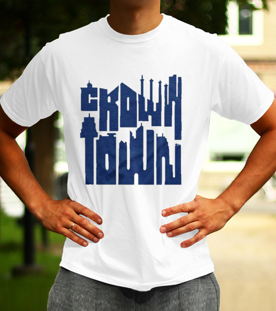 Kansas City Royals Crown Town Skyline Text Art T-Shirt
