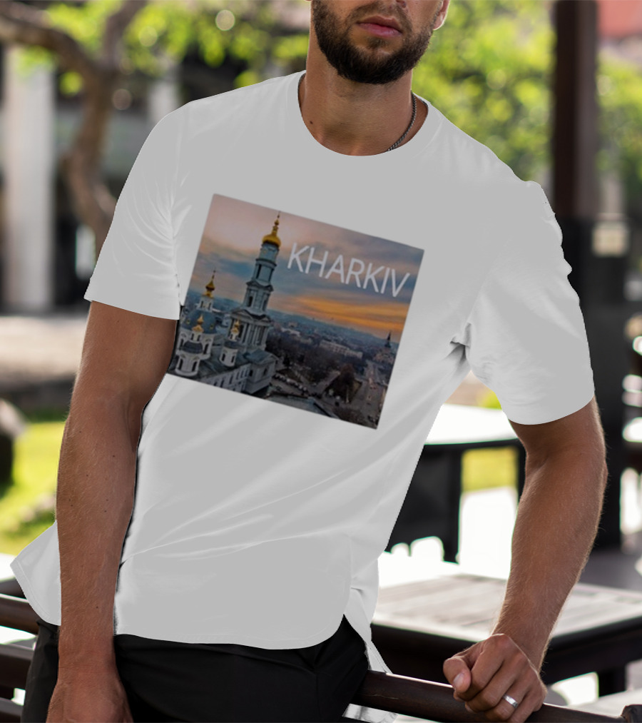 Kharkiv City Skyline With Famous Cathedral Sunset View T-Shirt