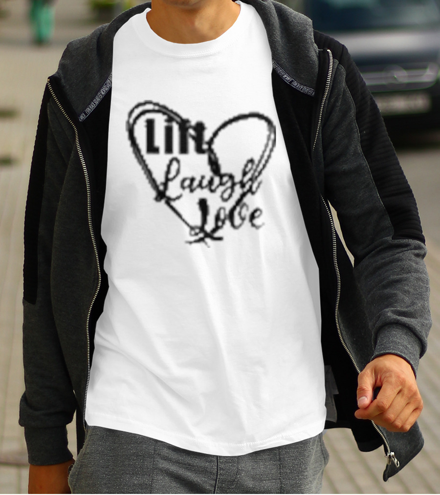 Lift Laugh Love Scribbled Heart Dark Mode T-Shirt