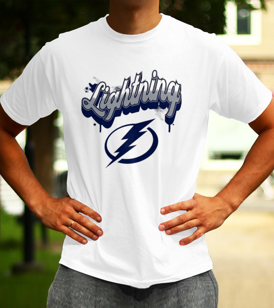 Lightning Script Blue Bolt Bubbly Tampa Bay T-Shirt