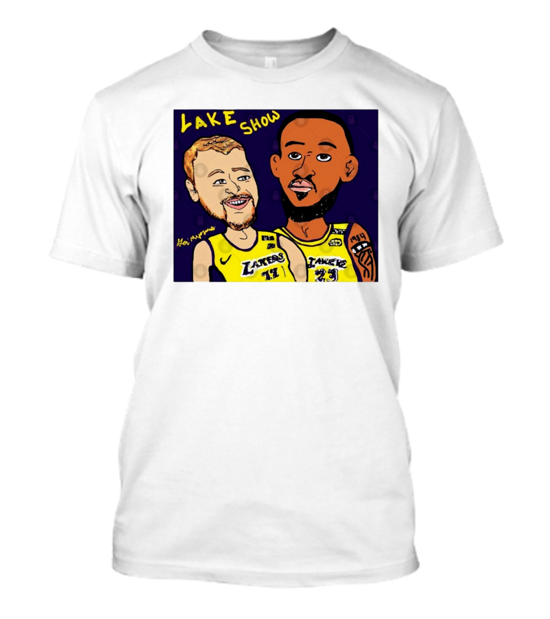 LeBron James And Luka Dončić Lake Show Lakers Cartoon Art 23 77 T-Shirt