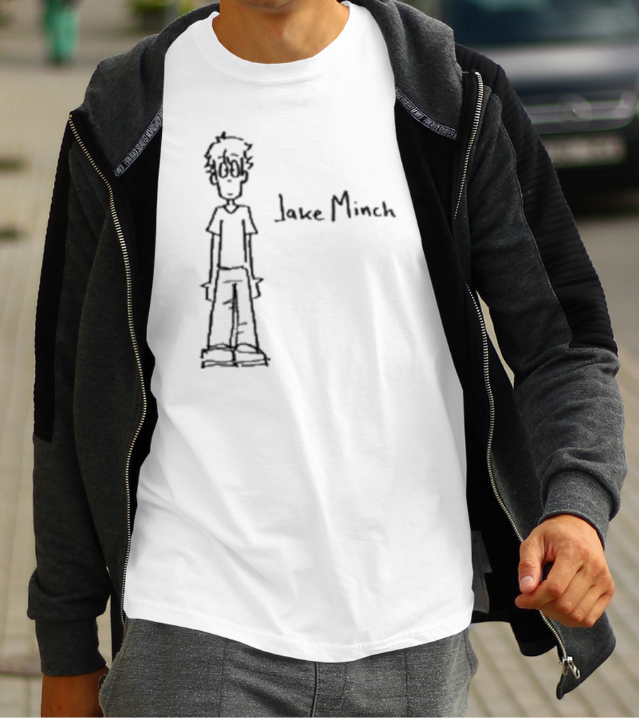 Jake Minch Hand Drawn Cartoon Style Sketch T-Shirt