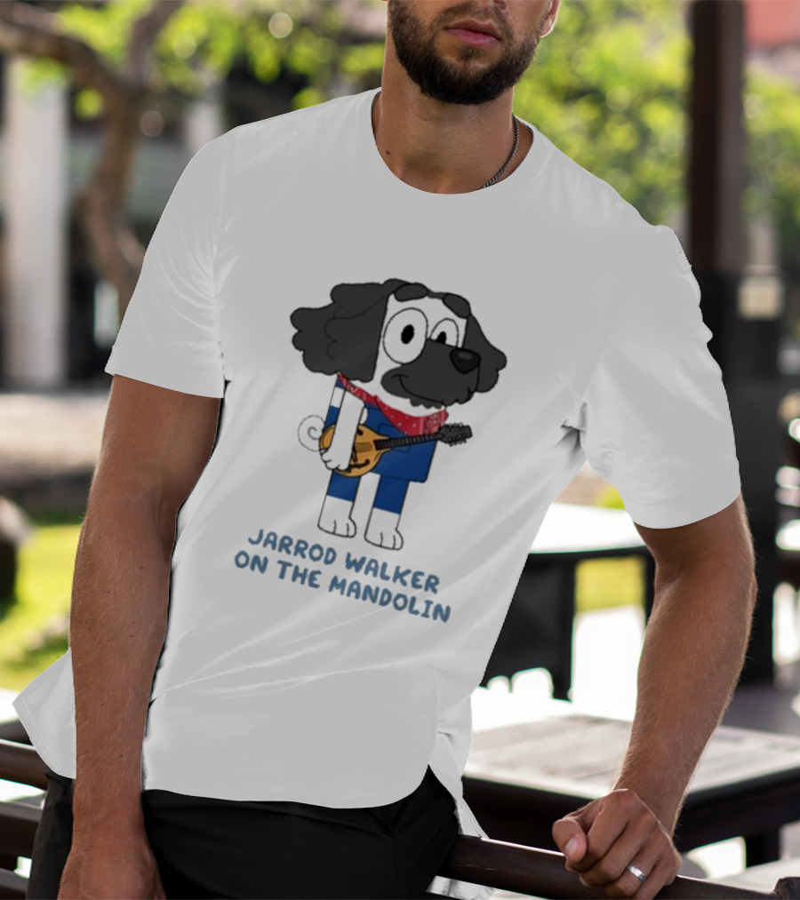 Jarrod Walker On The Mandolin Cartoon Dog Bandana Style T-Shirt