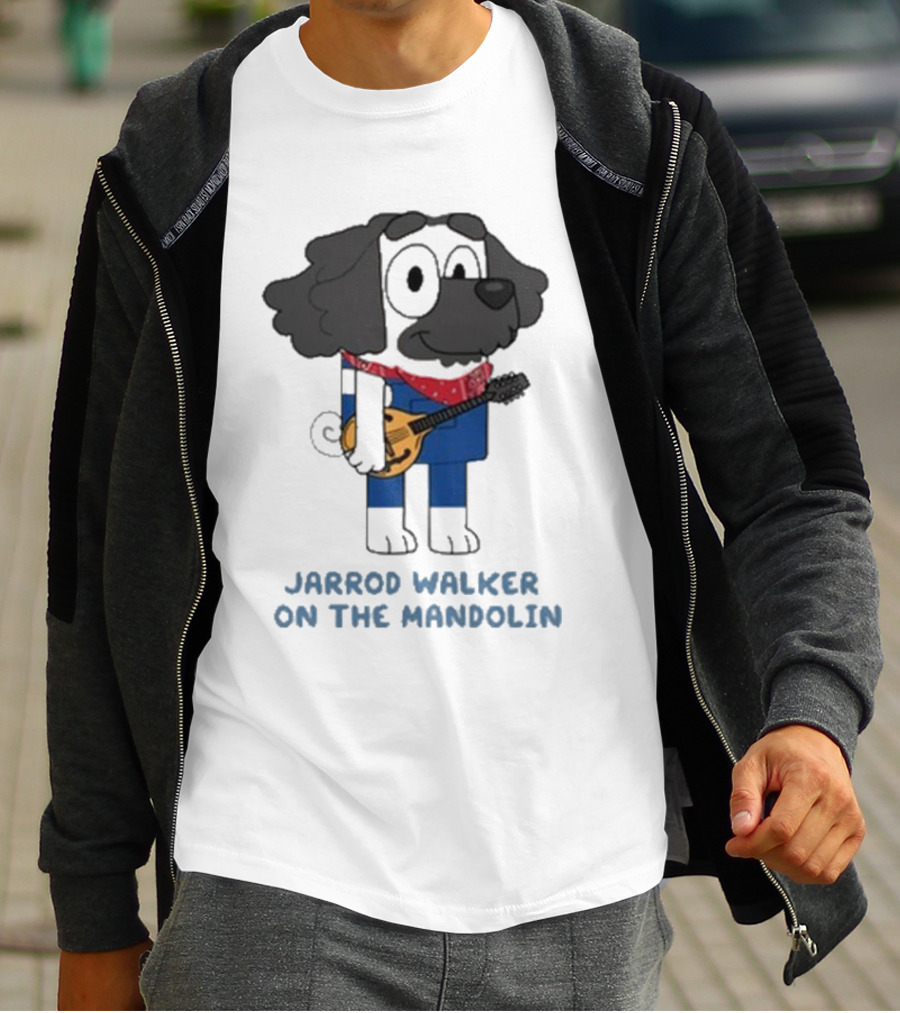 Jarrod Walker On The Mandolin Cartoon Dog Bandana Style T-Shirt