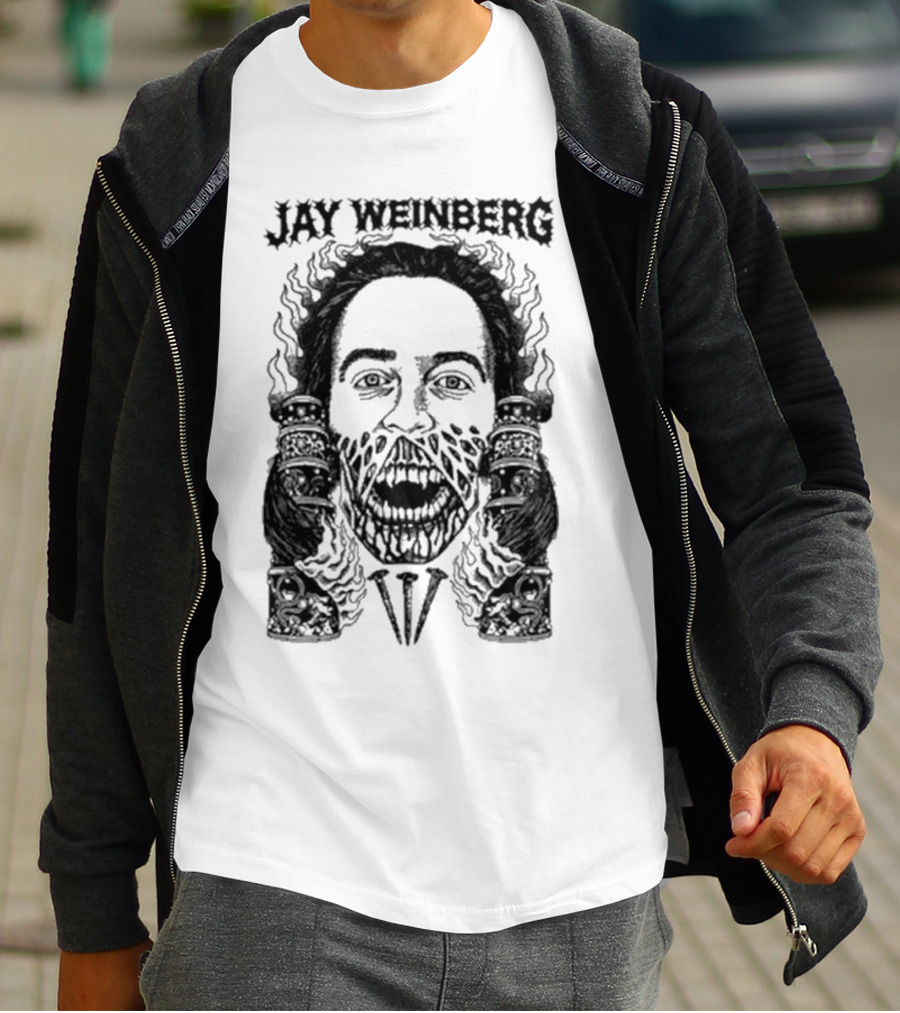 JW X Death Traitors Collab Masked Face And Skeletal Hands T-Shirt