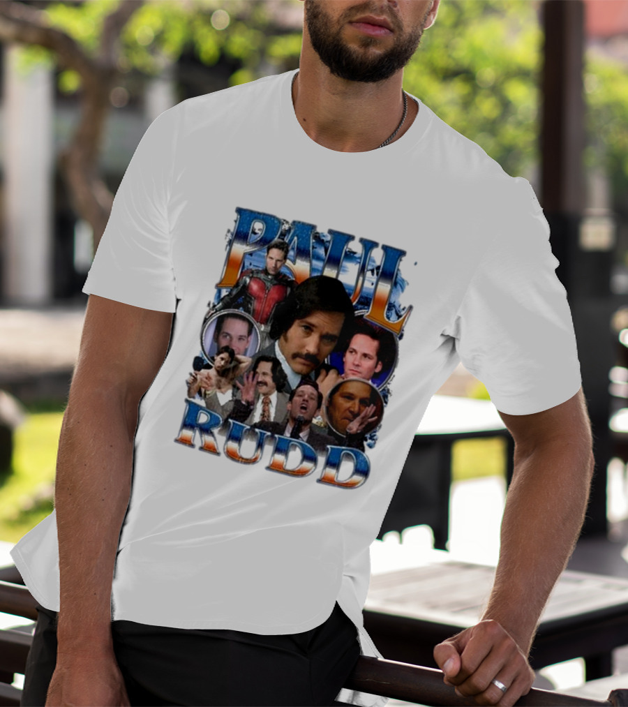 Paul Rudd 90’s Bootleg Ant-Man Anchor Improv Comedy Collage T-Shirt